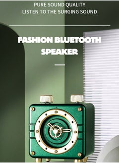 Generic Fashion Retro Clock&Speaker Creative Gift Mini Bluetooth speaker ornaments Green Wireless Buletooth Speaker  - Image 2