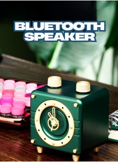 Generic Fashion Retro Clock&Speaker Creative Gift Mini Bluetooth speaker ornaments Green Wireless Buletooth Speaker  - Image 1