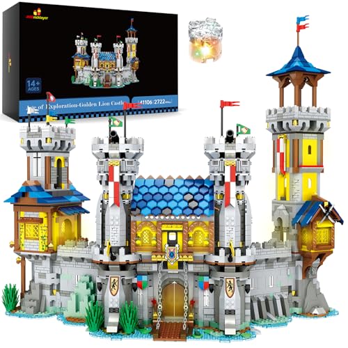 JMBricklayer Medieval Castle Building Sets for Adults Ideas House Model Toy Construction Set with LED Light Collectible or Home Office Display Gifts for Boys Girls Teens Women 41106 - Image 1