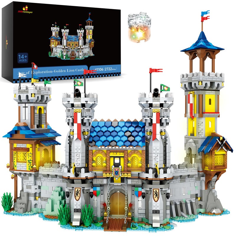JMBricklayer Medieval Castle Building Sets for Adults Ideas House Model Toy Construction Set with LED Light Collectible or Home Office Display Gifts for Boys Girls Teens Women 41106 - Image 2