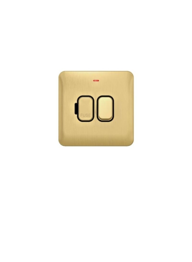 Schneider Electric Schneider Electric GGBL5011BSB Lisse - Switched FCU with LED Indicator - 13A DP Satin Brass with Black Interior  - Image 3