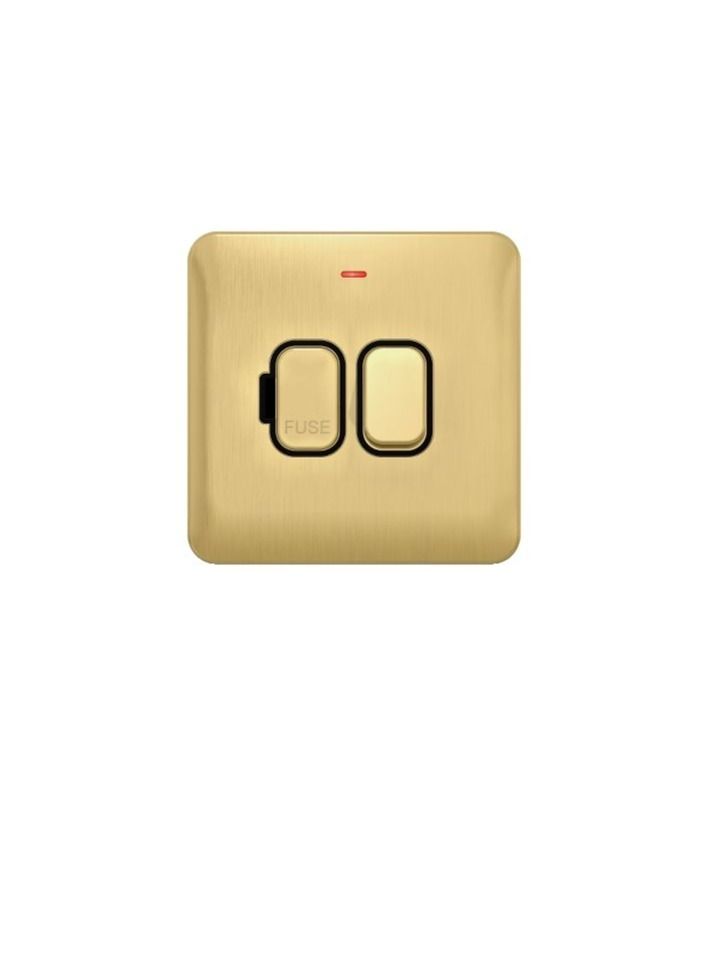 Schneider Electric Schneider Electric GGBL5011BSB Lisse - Switched FCU with LED Indicator - 13A DP Satin Brass with Black Interior  - Image 2