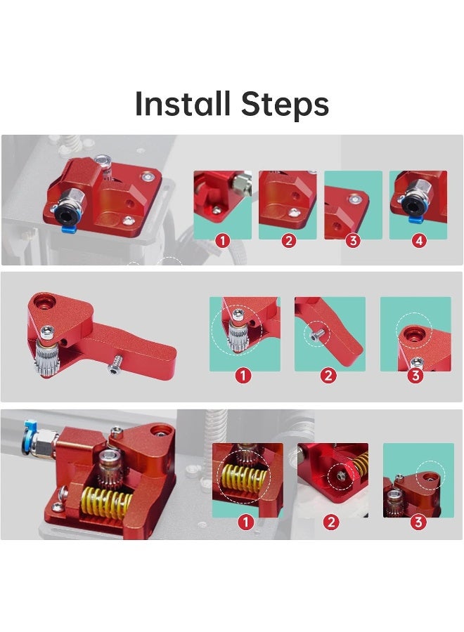 BIQU N-O Bigtreetech 3D Printer Upgrade Dual Gear Extruder, MK8 extruder Dual Driver Metal extruder kit CR-10S Pro/CR-10/CR-10S/Ender3/Ender 3 pro 1.75mm Filament - Image 2