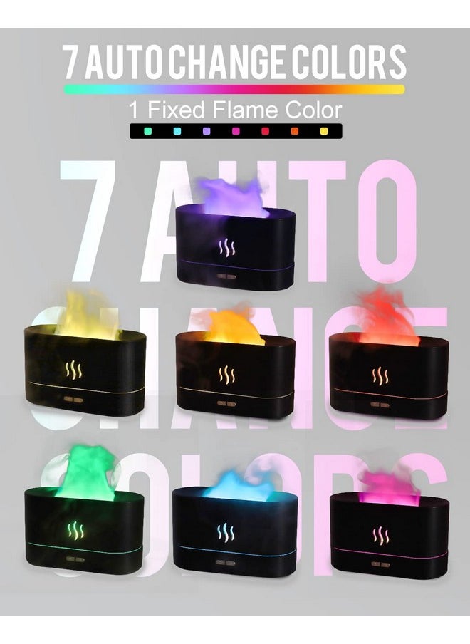 PLUWEL Rgb Flame Aroma Diffuser Humidifier7 Colors Changing Oil Diffuserwaterless Autooff 180Ml Fire Humidifier For Homeofficespagym(Black)  - Image 3