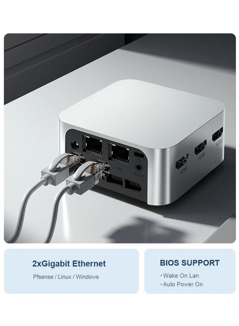 AROAQ T8Plus Mini Host Dual Gigabit Network Port N100N5095 Office Game 4K Portable MiniPC Computer  - Image 4