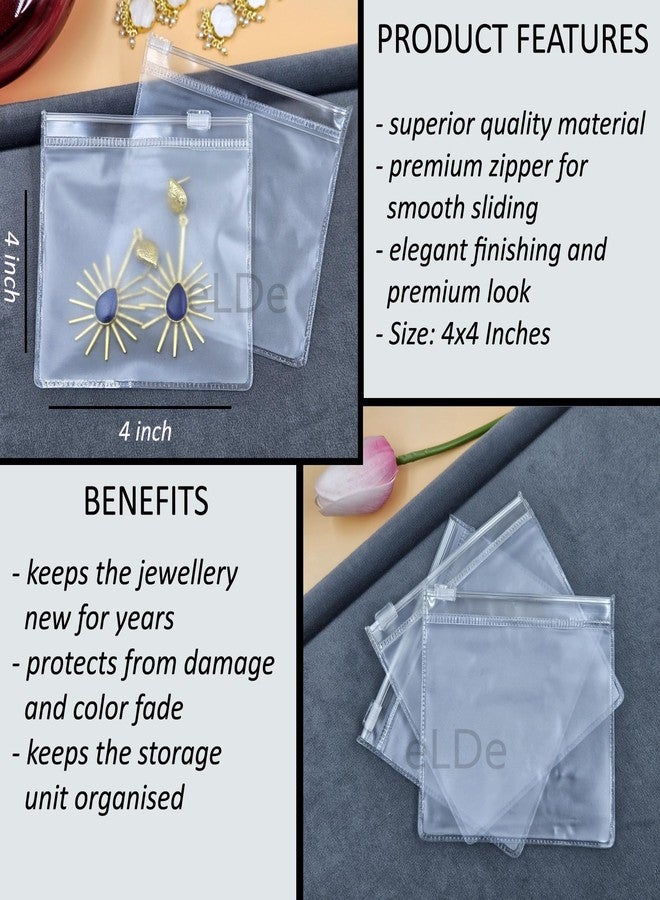ELDE Pack of 20 Jewellery Organisers Pouch | Earring Organizer Box Transparent Zip Lock Pouches for Jewellery Organiser, Makeup & Accessories | Jwell Organizer Storage Box, Jewellery Pouch - Image 3