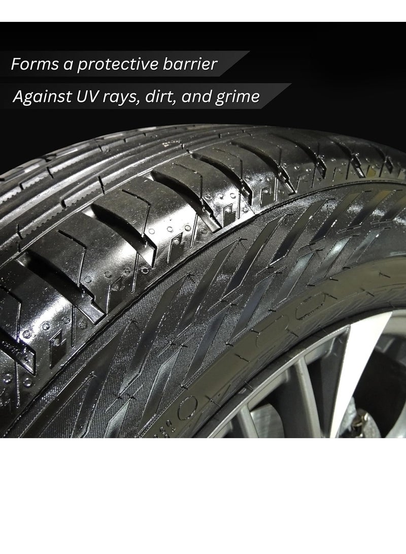 Nora Tire Shine Spray 650ml Car Tyre Polish Cleaner Foam UV Protection Long Lasting Wet Black Gloss Tire Dressing Water Resistant Non Greasy Quick Dry Tire Care Spray Restores Shine Protects Rubber Prevents Cracking Easy Application - Image 4