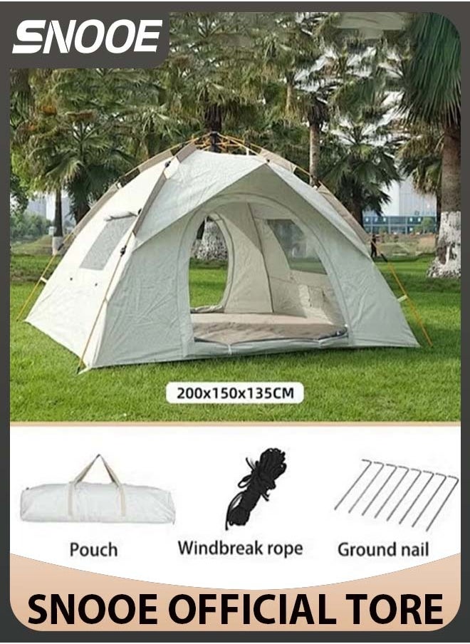 Snooe Double Camping Tent,Automatic Tent,Waterproof Breathable Removable Instant Tent,Quick Setup and Storage,Suitable for Beach/Camping/Family/Outdoor Family Tent  - Image 1