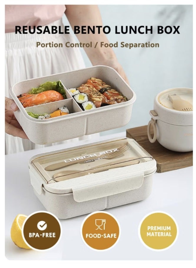 Five-piece lunch box with soup bowl – made of eco-friendly materials, microwave-safe, and with a short heating time. Food-safe bento box with insulated bag.  - Image 2