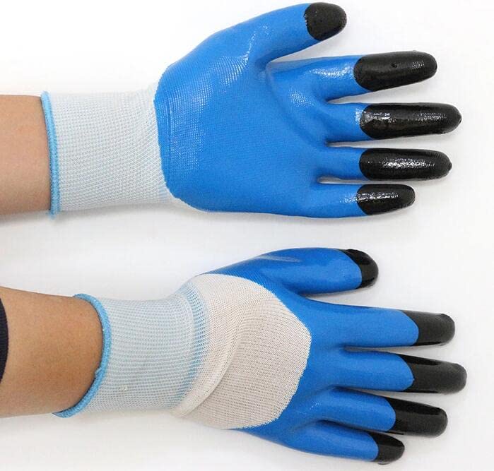 RBGIIT RBGIIT Unisex Heavy duty reusable Full Nitrile Coated work safety gloves For Industrial Gardening Agricultural Cleaning Gloves Medium Pack Of 12 Pair - Image 2