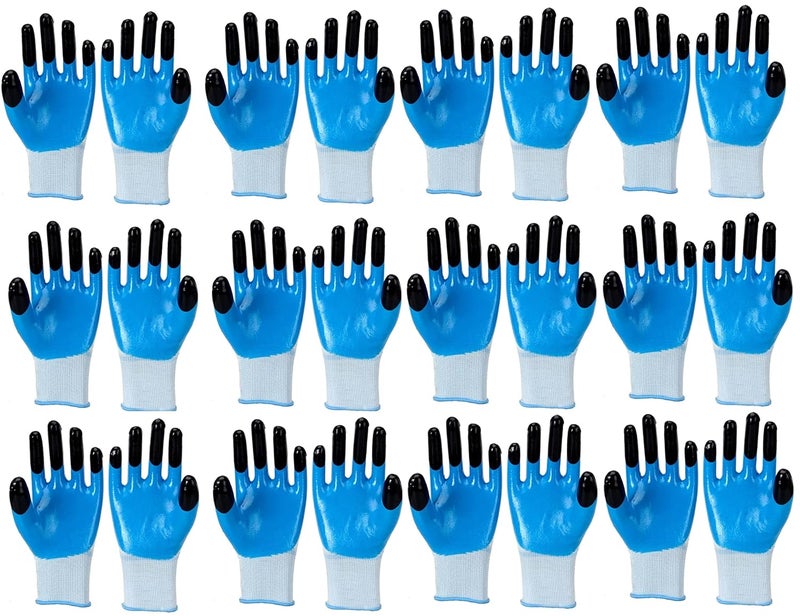 RBGIIT RBGIIT Unisex Heavy duty reusable Full Nitrile Coated work safety gloves For Industrial Gardening Agricultural Cleaning Gloves Medium Pack Of 12 Pair - Image 1
