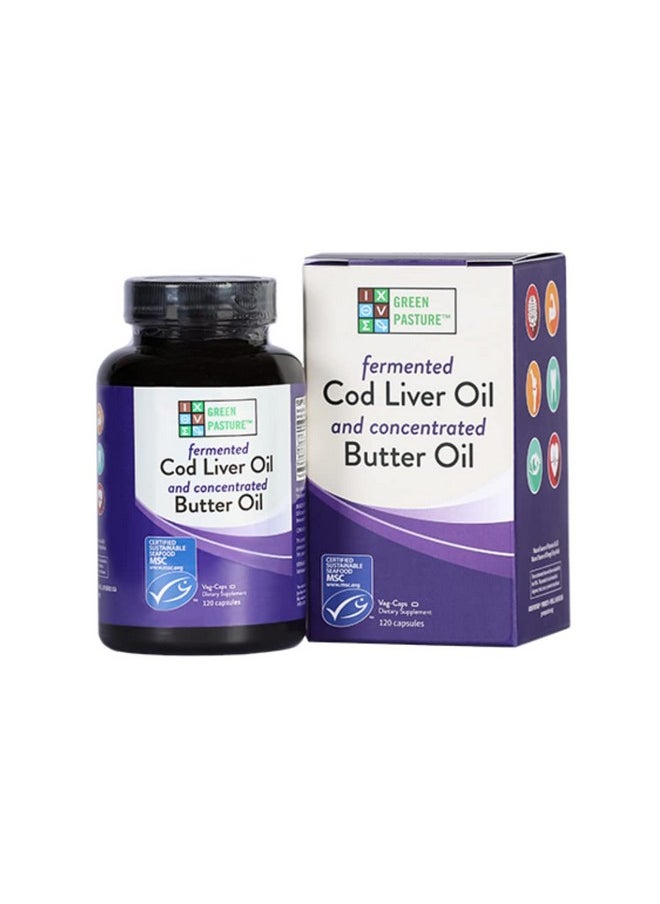 Green Pasture - Blue Ice Royal Butter Oil / Fermented Cod Liver Oil Blend 120 Capsules - Image 1