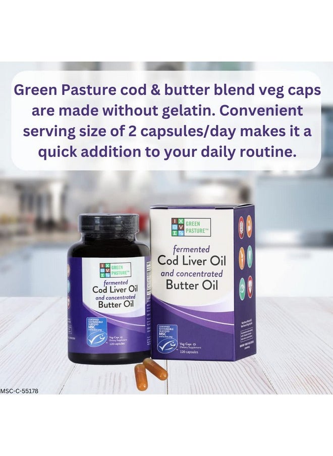 Green Pasture - Blue Ice Royal Butter Oil / Fermented Cod Liver Oil Blend 120 Capsules - Image 1