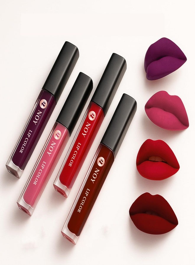 نوي مجموعة أحمر شفاه نوي نيود، فائقة الثبات، سهلة الاستخدام، تمنحكِ إطلالة نيود عصرية، عبوة من 4 قطع. - Image 1