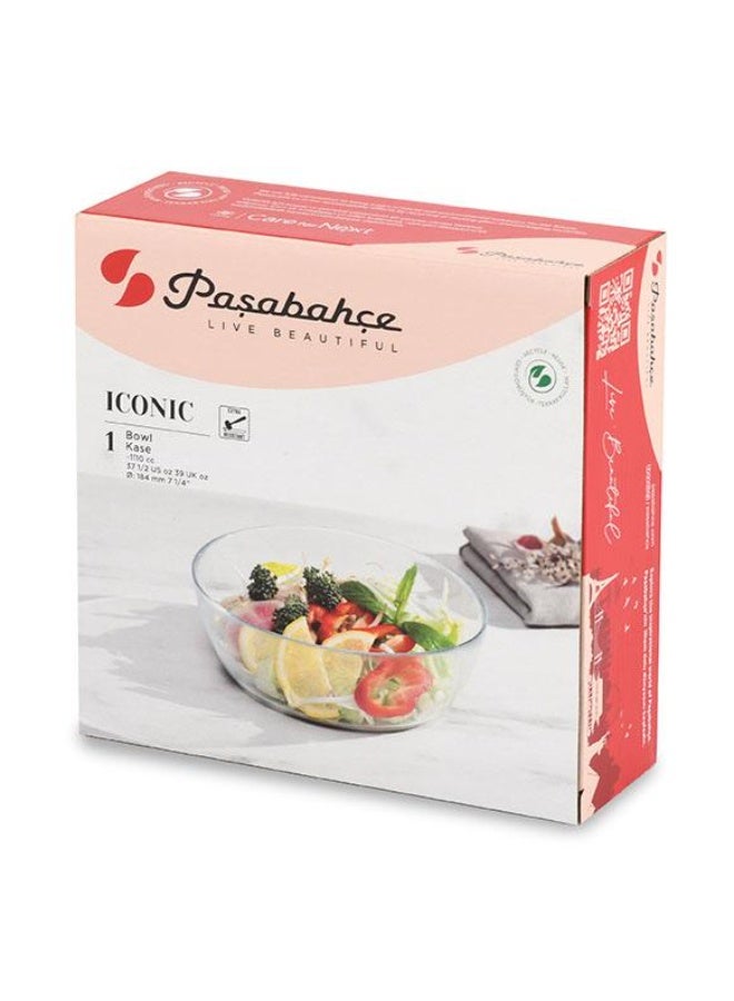 Paşabahçe Pasabahce Iconic Glass Bowl 1110ml – 18.4 cm Large Clear Multi-Purpose Serving Bowl – Premium Table & Kitchen Bowl – 1206405 - Image 4