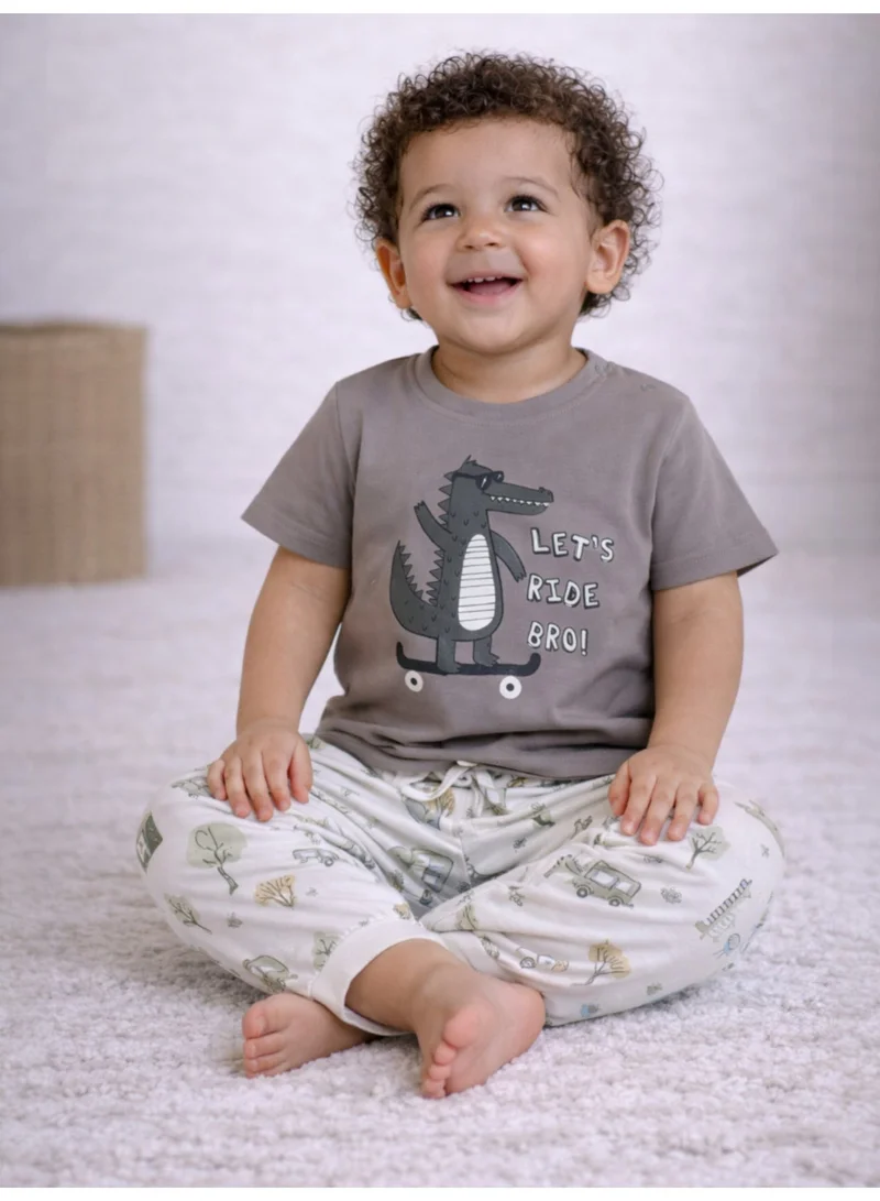 victor and jane Infant Boys Animal Character Print Cotton Pajama Set – T-Shirt & Pajama Pants Nightwear