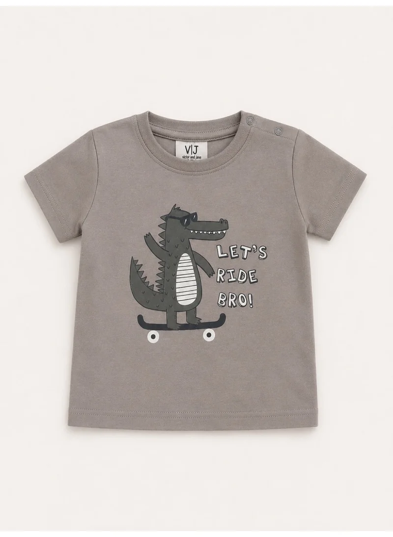 Victor And Jane  Infant Boys Animal Character Print Cotton Pajama Set – T-Shirt & Pajama Pants Nightwear for Men | Best Price UAE