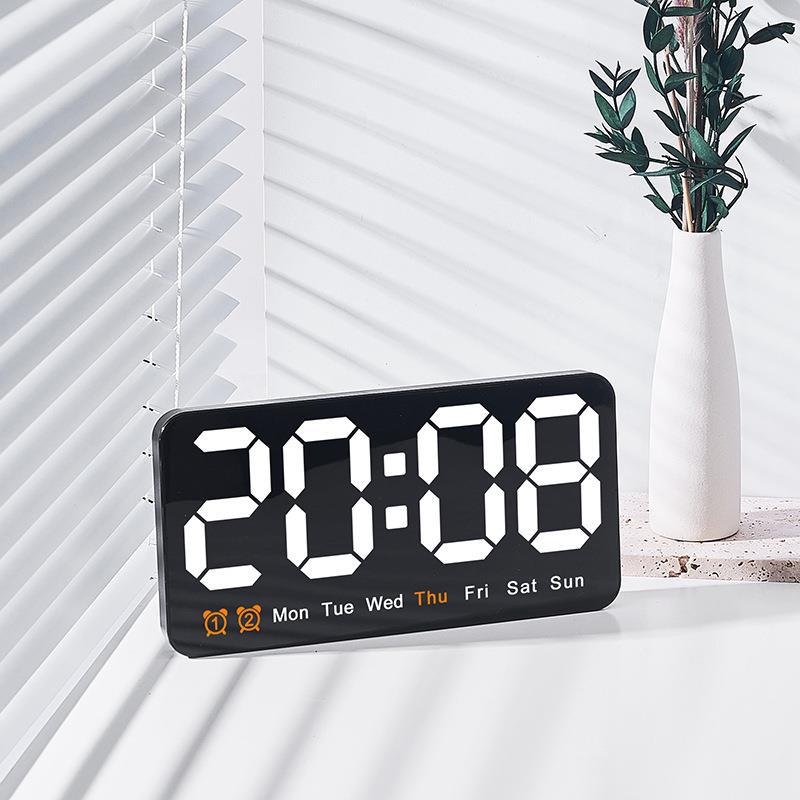New Wall Clock Simple Large Screen Hanging Dual-Purpose Clock Living Room Clock With Temperature Multifunctional Alarm 6638 - Image 3