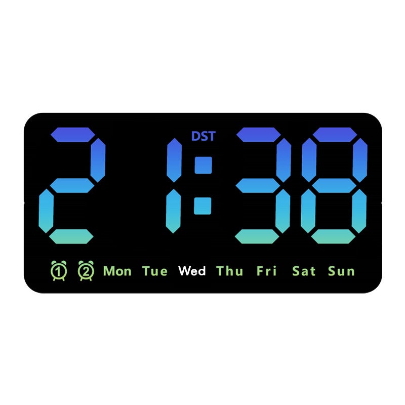 New Wall Clock Simple Large Screen Hanging Dual-Purpose Clock Living Room Clock With Temperature Multifunctional Alarm 6638 - Image 1