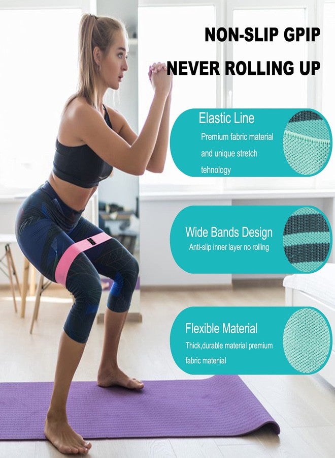 EastyGold Booty Resistance Bands Non Slip Fitness Elastic Bands Fabric Workout Loop Belts Hip Thigh Straps Strength Squat Band for Girls Women Waist Belly Yoga Body Recovery - Image 5