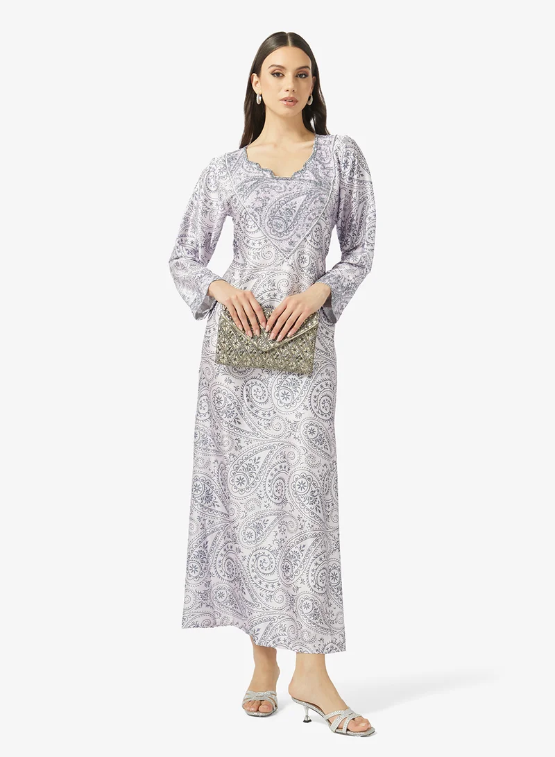 Arabian Closet  Embellished Belted Jalabiya for Women | Best Price UAE