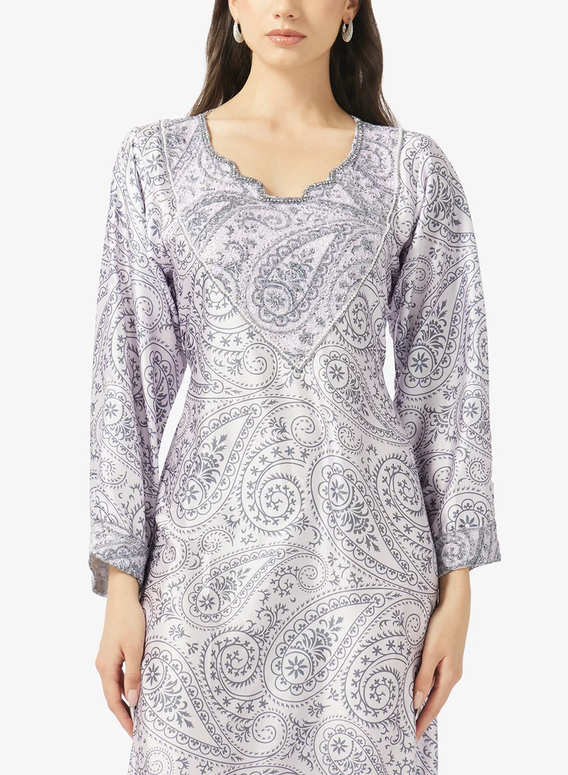 Arabian Closet  Embellished Belted Jalabiya for Women | Best Price UAE