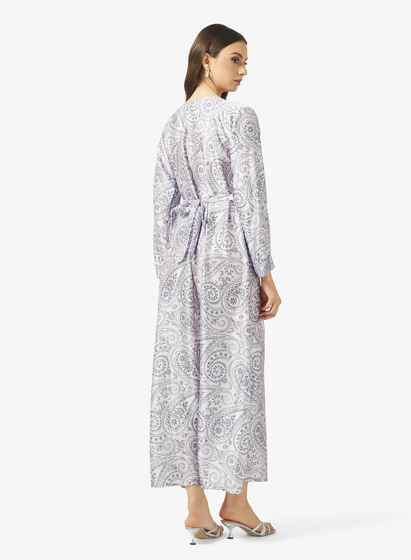 ARABIAN CLOSET Embellished Belted Jalabiya