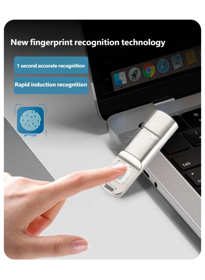 Fingerprint USB3.0 Flash Drive Accurate Identificaiotn Privacy Management Key USB Fingerprint Flash Drive - Image 3