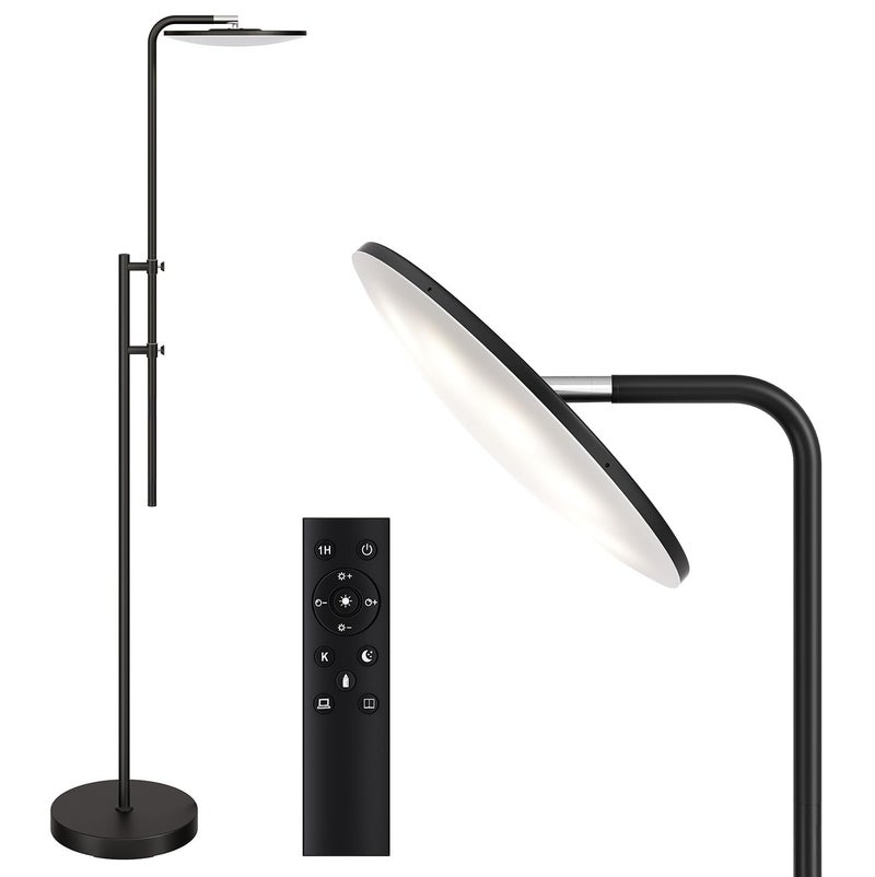 SUNMORY 32W/3000LM Floor Lamps, Super Bright LED Standing Lamp with Remote Control, Adjustable Tall Lamp with 350Â°Rotating Head, Modern Dimmable Torchiere Corner Lamp for Living Room, Bedroom, Office - Image 1