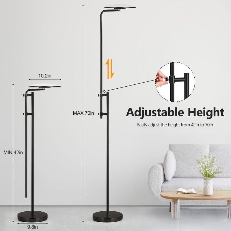 SUNMORY 32W/3000LM Floor Lamps, Super Bright LED Standing Lamp with Remote Control, Adjustable Tall Lamp with 350Â°Rotating Head, Modern Dimmable Torchiere Corner Lamp for Living Room, Bedroom, Office - Image 5