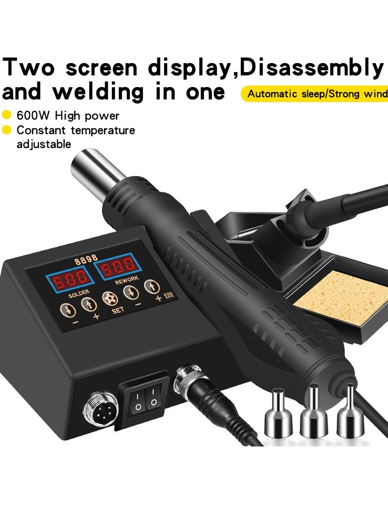 Generic Soldering Iron Station 2 in 1 Soldering Station Digital Display Hot Air Gun Welding Rework for Cell-Phone BGA SMD PCB IC Repair Solder Iron Tools Versatile and Efficient  - Image 4