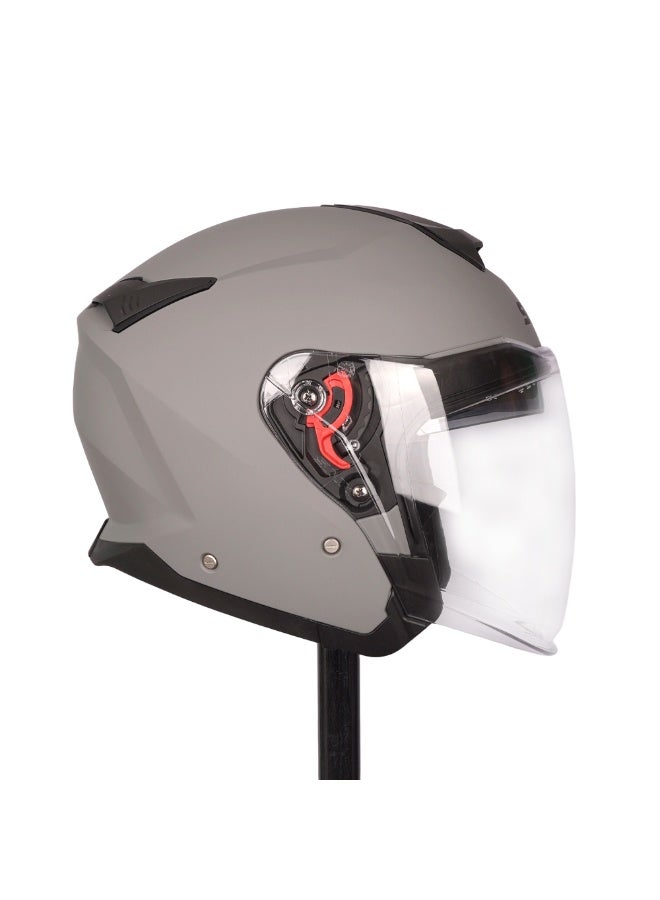 SMK Solid MA 600 Nardo Gray Open Face Helmet with 2 Shell & Sun Visor - 70023 - Image 1