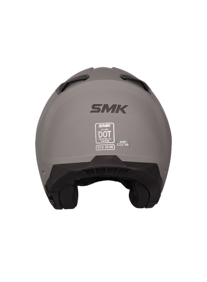SMK Solid MA 600 Nardo Gray Open Face Helmet with 2 Shell & Sun Visor - 70023 - Image 3