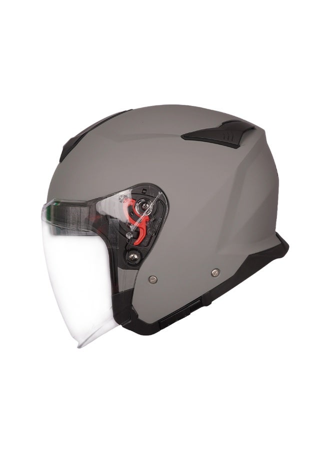 SMK Solid MA 600 Nardo Gray Open Face Helmet with 2 Shell & Sun Visor - 70023 - Image 4