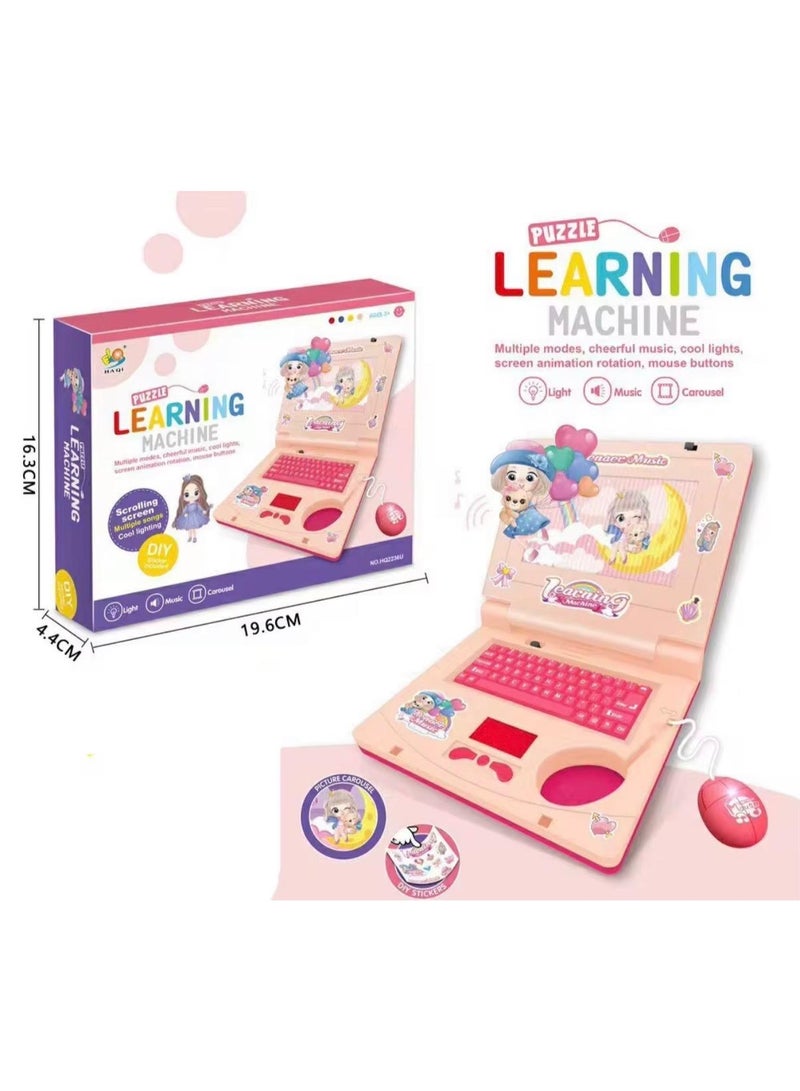 توي لاند لعبة كمبيوتر محمول تعليمية للأطفال مزودة بلوحة مفاتيح، وفأرة، وموسيقى، وأضواء، ودوارة صور. - Image 3