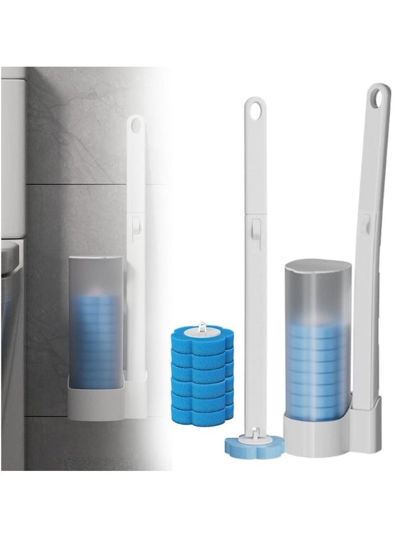 Bukela Disposable Toilet Cleaning System, 2025 Upgrade Disposable Toilet Bowl Cleaner Wand with 18 Cleaner Refills, Wall Mounted Toilet Bowl Brush Holder Set Household Toilet Cleaners (Blue-Ocean)  - Image 1