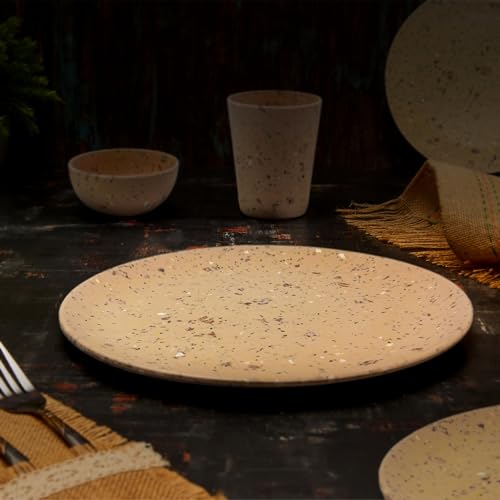 Red Butler Eco-Friendly Bamboo Fiber Plates | Set of 4 Dinner Plates (11-Inch) | Reusable and Stain Resistant | Sturdy Weight and Durable | Microwave & Dishwasher Safe | Elegant Walnut Design - Image 3