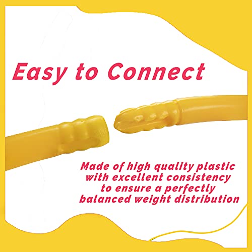 Toy Cloud Hoola Hoop Adults Exercise Classic Colour Interlockable Pieces Hula Hoop for Kids Girls Women Fitness Rings Adjustable 3 Size 17-27 Inch (Yellow) - Image 4