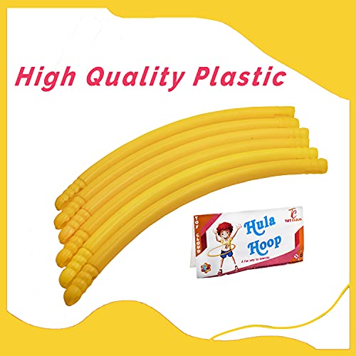 Toy Cloud Hoola Hoop Adults Exercise Classic Colour Interlockable Pieces Hula Hoop for Kids Girls Women Fitness Rings Adjustable 3 Size 17-27 Inch (Yellow) - Image 3
