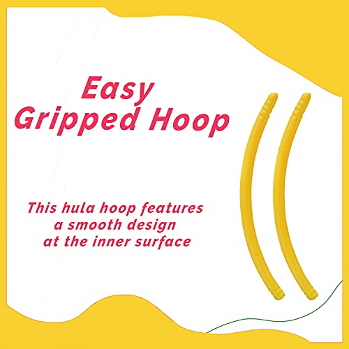 Toy Cloud Hoola Hoop Adults Exercise Classic Colour Interlockable Pieces Hula Hoop for Kids Girls Women Fitness Rings Adjustable 3 Size 17-27 Inch (Yellow) - Image 5
