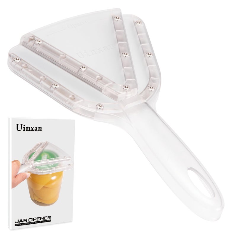 Uinxan Jar Opener for Weak Hand & Seniors with Arthritis,Easy Twist Off Bottle Caps,Patent | Unique Kitchen Gadgets,Handheld Lid Top Open for Elderly/Women/Men (Transparent) - Image 1