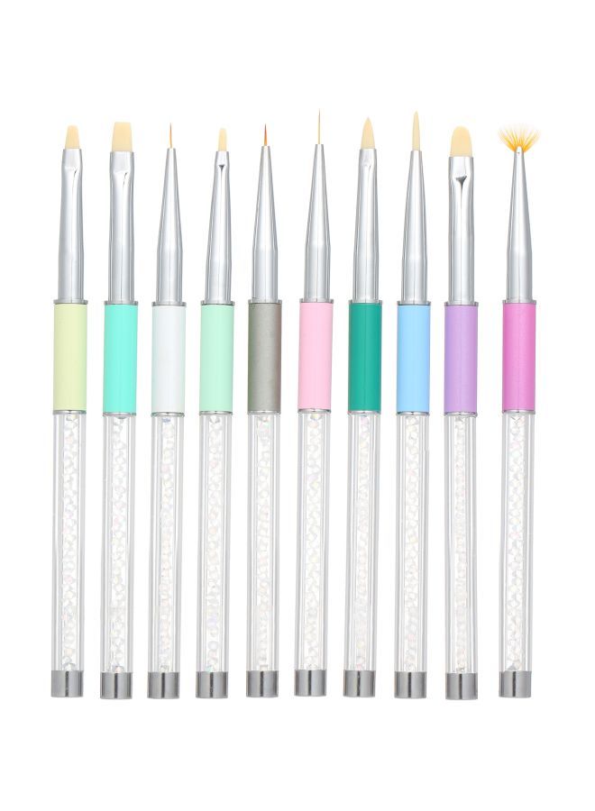 NIBEMINENT 10-Piece Acrylic Nail Brush Set multicolour - Image 1