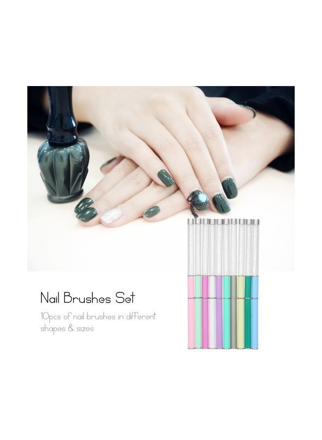 NIBEMINENT 10-Piece Acrylic Nail Brush Set multicolour - Image 5