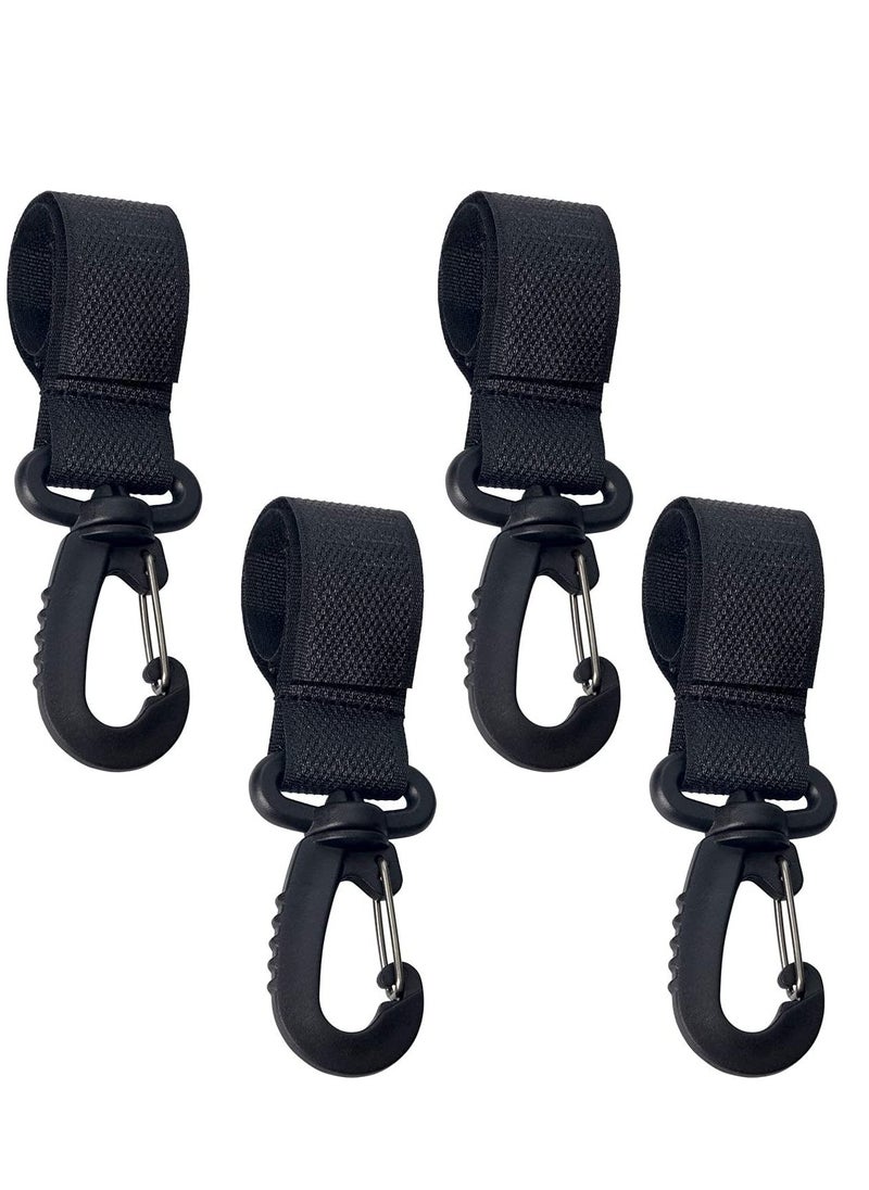 SYOSI KASTWAVE Buggy Clips 4Pcs ABS Stroller Hooks, Carabiner Hook, Stroller Organizer Hook Clip, Convenient Stroller Accessories Bag Hooks for Hanging Diaper Bags Purse 360-degree Rotation  - Image 1
