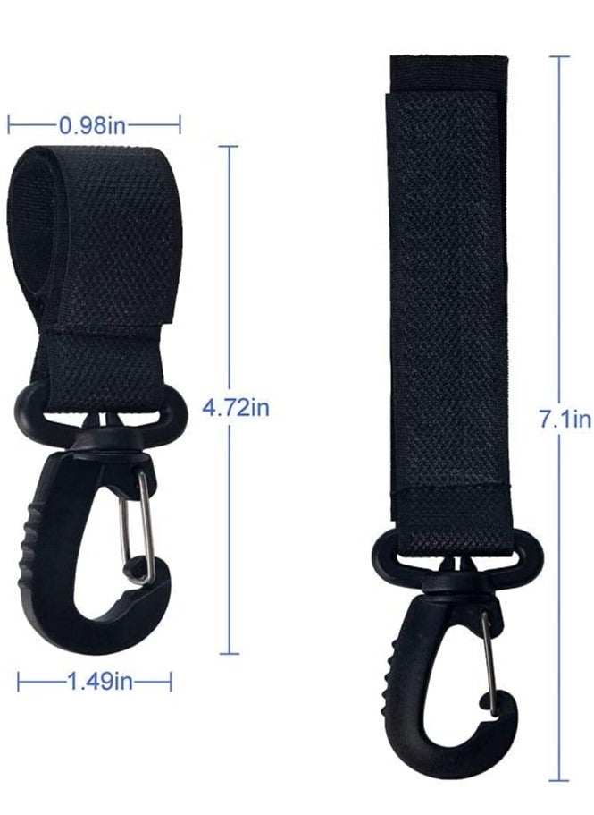SYOSI KASTWAVE Buggy Clips 4Pcs ABS Stroller Hooks, Carabiner Hook, Stroller Organizer Hook Clip, Convenient Stroller Accessories Bag Hooks for Hanging Diaper Bags Purse 360-degree Rotation  - Image 3