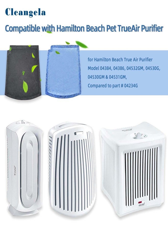 Cleangela True Air Replacement Filters Compatible with Hamilton Beach TrueAir Purifier Odor Eliminators - 04383 04384 04530G 04530GM 04531GM 04532GM - Image 2