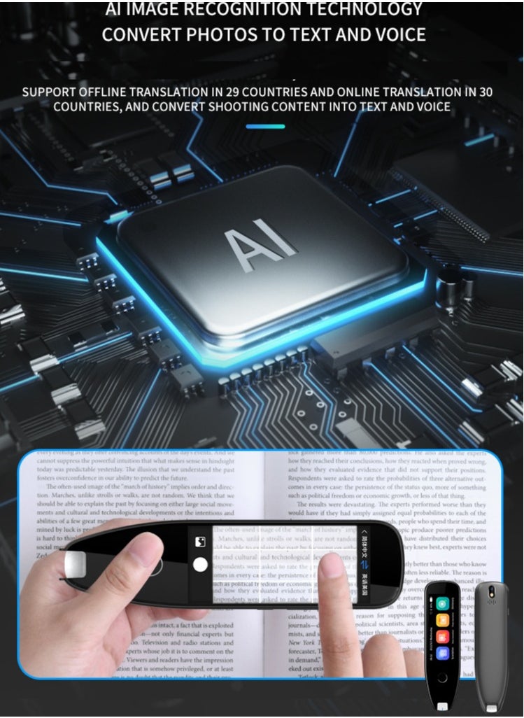 Gasin - AI International Language Translator Pen And Electronic Dictionary, Real-time Voice Translation Into 138 Languages Including Arabic, Supports Offline Translation, Equipped With Scanning Function - Image 1