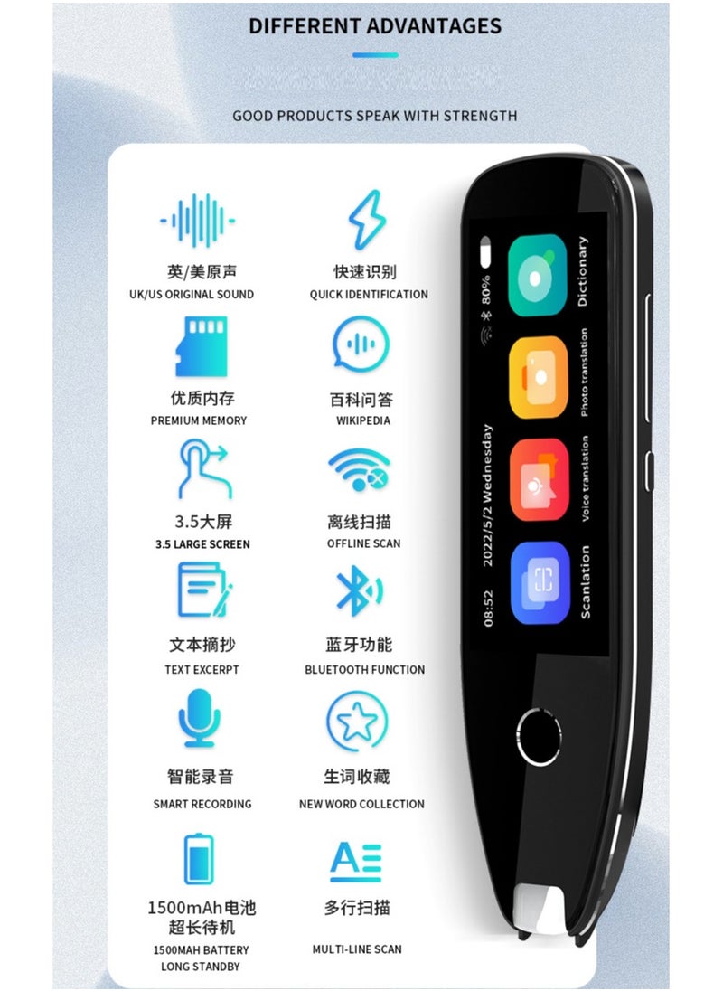 Gasin - AI International Language Translator Pen And Electronic Dictionary, Real-time Voice Translation Into 138 Languages Including Arabic, Supports Offline Translation, Equipped With Scanning Function - Image 1