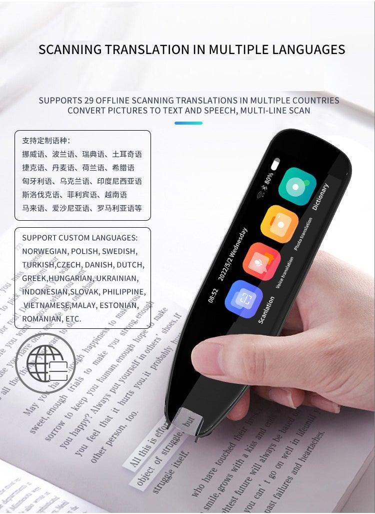 Gasin - AI International Language Translator Pen And Electronic Dictionary, Real-time Voice Translation Into 138 Languages Including Arabic, Supports Offline Translation, Equipped With Scanning Function - Image 1