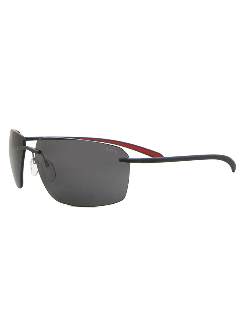 Silhouette - Unisex Mirrored Rectangular Shape Sunglasses - 8727 75 9040 - Lens Size: 64 Mm - Image 1
